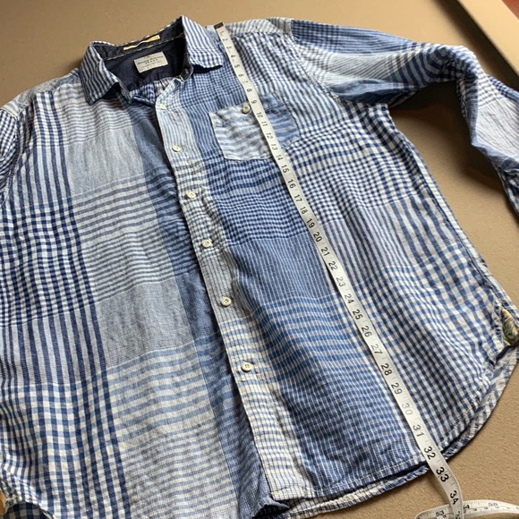 Tommy Bahama Men's 100% Linen Long Sleeve Blue Chambray Plaid Button Down- XL - Picture 5 of 9